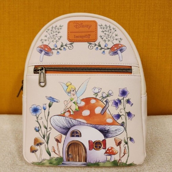 Loungefly Handbags - Loungefly Disney Peter Pan Tinker Bell Mushroom House Floral Mini Backpack NEW